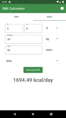 Complete BMI Calculator android App screenshot 1